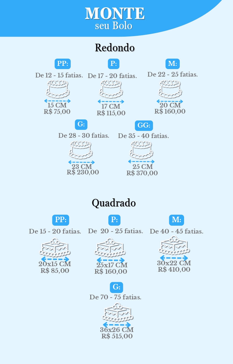 Menu Brigadeiros e Cupcakes